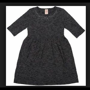 Faded Glory Girl’s Elbow Sleeve Hacci Dress - Gray